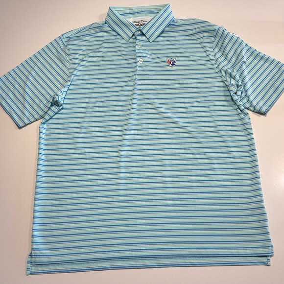 Straight Down Men’s Patriot Golf Performance Polo Size XXL Cactus/Striped - Picture 8 of 11